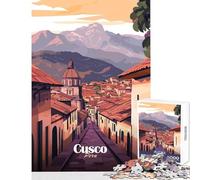 Rompecabezas para Adultos de 1000 Piezas Paisaje Urbano de Cusco Perú Juguete Educativo Obra de Arte Regalo Juego Educativo con póster a Juego y Hoja de Trivia tamaño 50x75cm