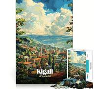 Rompecabezas para Adultos de 1000 Piezas,Paisaje Urbano de Kigali,Ruanda,Arte de Bordes precisos,Ejercicio Mental,Juego Divertido y Tranquilo,Actividad de cumpleaños (38x52cm)