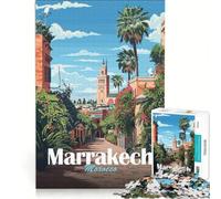 Rompecabezas para Adultos de 1000 Piezas Paisaje Urbano de Marrakech Juego práctico desafiante de completar colección de Artistas Bellas Artes 38x26cm
