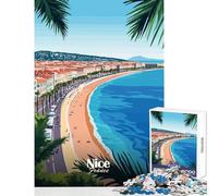 Rompecabezas para Adultos de 1000 Piezas Paisaje Urbano de Niza Francia Juguetes de Bricolaje Regalo Divertido Juego Educativo para Mejorar el Amor en Pareja tamaño 50x75cm
