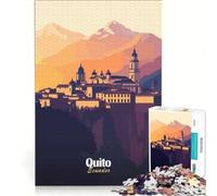 Rompecabezas para Adultos de 1000 Piezas Paisaje Urbano de Quito Juego Familiar Interesante para Reducir el estrés Juego de desafío único 38x52cm