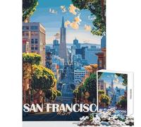 Rompecabezas para Adultos de 1000 Piezas Paisaje Urbano de San Francisco Juego práctico Juguete antiestrés decoración de Pared colección de Artistas Bellas Artes (38x52cm)