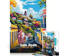 Rompecabezas para Adultos de 1000 Piezas,Paisaje Urbano de San Juan,Puerto Rico,Juguete Divertido para armar,desafío Mental,Juego Acogedor,Regalo Divertido de cumpleaños (38x26cm)