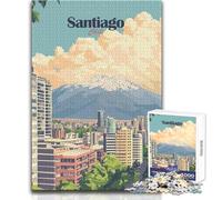 Rompecabezas para Adultos de 1000 Piezas, Paisaje Urbano de Santiago de Chile, Juguetes educativos, Juegos para Mejorar la Memoria, Juguete Educativo, tamaño 38x52cm