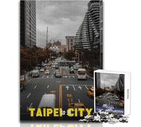 Rompecabezas para Adultos de 1000 Piezas, Paisaje Urbano de Taipei, Taiwán, Juego Educativo, Divertido y Divertido, Juguetes antiestrés, tamaño 38x26cm