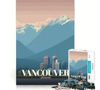 Rompecabezas para Adultos de 1000 Piezas Paisaje Urbano de Vancouver Canadá póster de Viaje Bordes impecables Divertido Juego de concentración Mental Juego Tranquilo decoración navideña Regalo
