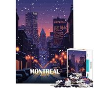 Rompecabezas para Adultos de 1000 Piezas Paisaje Urbano Invernal de Montreal Canadá Juego práctico e Intelectual Regalo Ideal para Hombres y Mujeres Alivia el estrés (Tamaño 38x26cm)