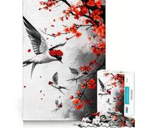 Rompecabezas para Adultos de 1000 Piezas Pájaros y Flores en Vuelo Arte de Corte preciso Juego cognitivo y Divertido Relajante (50x75cm)