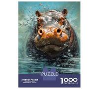 Rompecabezas para Adultos De 1000 Piezas Palette Hippo Painting Rompecabezas para Adultos Juguetes Antiestrés Corte De Precisión Juego Desafiante Regalos 38x26cm/1000pcs
