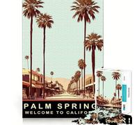 Rompecabezas para Adultos de 1000 Piezas Palm Springs Neat Edge Decor Juguete de desafío Mental Tiempo de Juego Relajante Regalo de Arte navideño (38x52cm)