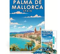 Rompecabezas para adultos de 1000 piezas Palma de Mallorca,España Ideal para recortar,decorar,ejercitar la mente,regalo divertido para el tiempo libre,regalo de cumpleaños o para aficionados (38x52cm)