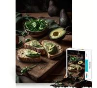Rompecabezas para Adultos de 1000 Piezas Pan con Aguacate,diseño de Corte Fino,Actividad para la Mente,Tiempo de Paz,Juego,decoración navideña (38x26cm)