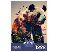 Rompecabezas para Adultos De 1000 Piezas Panda Animal Forest Rompecabezas para Adolescentes Juego Familiar Carrera De Velocidad Manual Cumpleaños 52x38cm/1000pcs