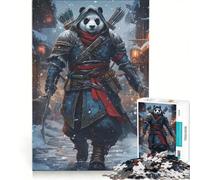 Rompecabezas para Adultos de 1000 Piezas Panda Asesino en un Pueblo nevado Juegos educativos Decoración de Pared Regalo de cumpleaños o para viajeros 50x75cm