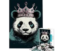 Rompecabezas para Adultos de 1000 Piezas Panda con Corona Rompecabezas de 1000 Piezas Juguetes de decoración para el hogar Regalos de decoración Amigos y Familiares (50x75cm)