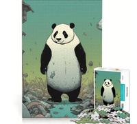 Rompecabezas para Adultos de 1000 Piezas: Panda distópico, Juego de ingenio, decoración de Pared, Lista de Deseos con Papá Noel 38x52cm