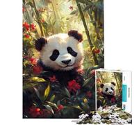 Rompecabezas para Adultos de 1000 Piezas Panda Gigante en un Bosque de bambú Juego Educativo Juguetes y Regalos para cumpleaños para Toda la Familia (tamaño 38x26cm)