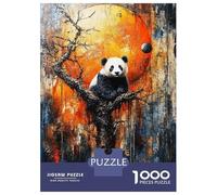Rompecabezas para Adultos De 1000 Piezas Panda in Tree with Orange Sun Rompecabezas para Adultos Juegos Familiares Mejoran La Memoria Reducción del Estrés Regalos 70x50cm/1000pcs