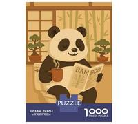 Rompecabezas para Adultos De 1000 Piezas Panda on Toilet Reading Newspaper Rompecabezas Juguetes Antiestrés Una Obra De Arte Cumpleaños Y Navidad 52x38cm/1000pcs