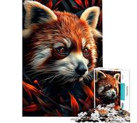 Rompecabezas para Adultos de 1000 Piezas Panda Rojo mi Divertido Amigo Actividades Divertidas para Hacer en casa Mejora la Memoria y Juegos relajantes para Mayores de 14 años (38x52cm)