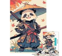 Rompecabezas para Adultos de 1000 Piezas Panda Samurai - Lindo Juego práctico de Samurai Juguetes adictivos para Cultivar la Paciencia Regalos de Amigo Invisible Vacaciones en casa Matar el Tiempo