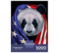 Rompecabezas para Adultos De 1000 Piezas Panda USA Patriot Rompecabezas para Adultos Juego De Ingenio Difícil Oferta Difícil como Regalo para Toda La Familia 52x38cm/1000pcs