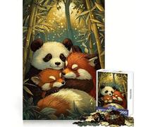 Rompecabezas para Adultos de 1000 Piezas Panda y Pandas Rojos durmiendo Juguete Que desafía la Mente Divertido (50x75cm)