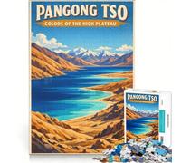 Rompecabezas para Adultos de 1000 Piezas: Pangong Tso, Tíbet Juego Educativo, desafiante para completar Regalo Ideal para quienes Buscan un desafío 50x75cm