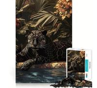 Rompecabezas para Adultos de 1000 Piezas Pantera Negra en la Jungla,Bordes Bien definidos,Juguete para ejercitar la Mente,diversión fácil,decoración navideña 38x26cm