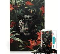 Rompecabezas para Adultos de 1000 Piezas Pantera Negra en la Jungla,Bordes Bien definidos,Juguete para ejercitar la Mente,diversión fácil,decoración navideña 50x75cm