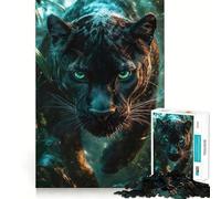 Rompecabezas para Adultos de 1000 Piezas Pantera Negra,Primer Plano,Corte preciso Diversión,Actividad Mental Inteligente,Tiempo de Ocio,Regalo de cumpleaños para Aficionados 50x75cm