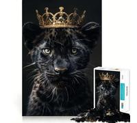 Rompecabezas para Adultos de 1000 Piezas Pantera Negra,Rey Lindo,Corte Impecable,Diversión,Ejercicios Mentales,Juego para Tiempo Libre,Decoración Navideña 38x52cm