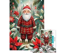 Rompecabezas para Adultos de 1000 Piezas Papá Noel en un país de Las Maravillas Invernal Rompecabezas para Adultos Juguete decoración de Pared patrón de Montaje interacción Entre (38x52cm)