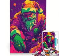 Rompecabezas para Adultos de 1000 Piezas: Papá Noel Enojado Juego práctico, Pero Divertido y humorístico Colección de Artistas Bellas Artes 38x52cm