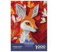 Rompecabezas para Adultos De 1000 Piezas Papercraft Fox in Autumn Rompecabezas para Adultos Juego De Ingenio para La Diversión Familiar Actividades Divertidas En Casa, 70x50cm/1000pcs