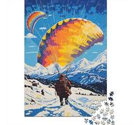 Rompecabezas para Adultos De 1000 Piezas Paragliding Adventure in Snowy Mountains Rompecabezas para Adultos Juegos Relajantes Decoración Perfecta Regalos para Reducir El Estrés 70x50cm/1000pcs