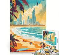 Rompecabezas para Adultos de 1000 Piezas Paraíso de la Costa Dorada, Juego de ingenio, dificultad Alta, cumpleaños y Navidad 38x26cm