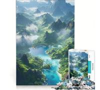 Rompecabezas para Adultos de 1000 Piezas Paraíso en una Isla Tropical Juego Familiar Que Mejora la Memoria y es Ideal para Decorar el Escritorio 38x26cm