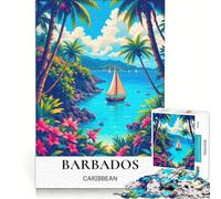 Rompecabezas para Adultos de 1000 Piezas: Paraíso Tropical de Barbados, Juegos relajantes, Actividades Divertidas para Hacer en casa, fortalece el Amor Entre Parejas 38x52cm