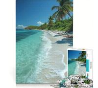 Rompecabezas para Adultos de 1000 Piezas Paraíso Tropical en la Playa decoración de Pared Juego para la interacción Entre Padres e Hijos cumpleaños 50x75cm