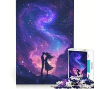 Rompecabezas para Adultos de 1000 Piezas: Pareja Enamorada bajo un Cielo Estrellado Juego Familiar, difícil y desafiante cumpleaños y Navidad 38x26cm