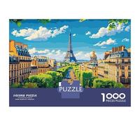 Rompecabezas para Adultos De 1000 Piezas Paris Cityscape Rompecabezas Juego De Ingenio Aliviador del Estrés Difícil Y Desafiante 52x38cm/1000pcs