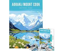 Rompecabezas para Adultos de 1000 Piezas Parque Nacional Aoraki Mount Cook Juegos relajantes Juguetes Juegos educativos Regalo para cumpleaños Divertido y con Humor (Tamaño 38x26cm)