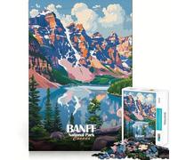 Rompecabezas para Adultos de 1000 Piezas,Parque Nacional Banff,Canadá,Paisaje artístico,Juego de lógica de Ajuste preciso,Juego fácil,Arte de Pared navideño (38x52cm)