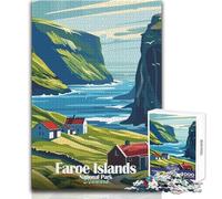 Rompecabezas para Adultos de 1000 Piezas, Parque Nacional de Las Islas Feroe, Dinamarca, póster, Juguetes, Juegos educativos, patrón, Montaje, Obra de Arte, Regalo, tamaño 38x52cm