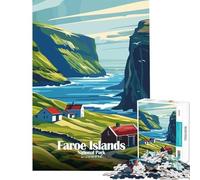 Rompecabezas para Adultos de 1000 Piezas Parque Nacional de Las Islas Feroe Dinamarca Póster para Juego Educativo Juguete Interactivo para divertirse en Familia Regalos Divertidos tamaño 38x52cm
