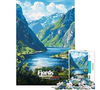 Rompecabezas para Adultos de 1000 Piezas Parque Nacional de los Fiordos de Noruega póster de Viaje desafío de Inteligencia Cerebral Juguetes adictivos Juego práctico difícil Regalo de cumpleaños