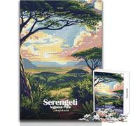 Rompecabezas para Adultos de 1000 Piezas, Parque Nacional del Serengeti, Tanzania, Juguetes artísticos, Juegos educativos, Mejora la Memoria, Juguete Educativo, tamaño 38x26cm