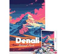 Rompecabezas para Adultos de 1000 Piezas Parque Nacional Denali póster de Paisaje Colorido Juguetes antiestrés Regalo para cumpleaños Juego Imposible para fomentar el Amor en Pareja tamaño 50x75cm