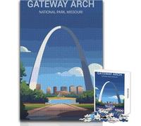 Rompecabezas para Adultos de 1000 Piezas, Parque Nacional Gateway Arch, Rompecabezas para la Familia, Juguetes educativos de Aprendizaje, tamaño 38x26cm